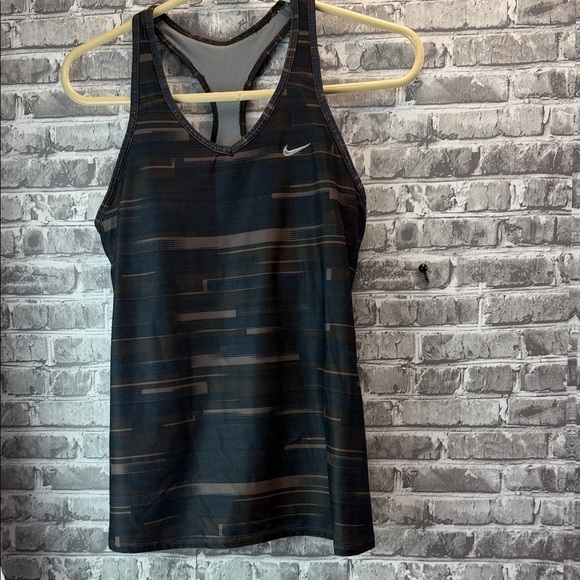 Nike Tops - Nike Black and Brown Striped‎ Tank Top